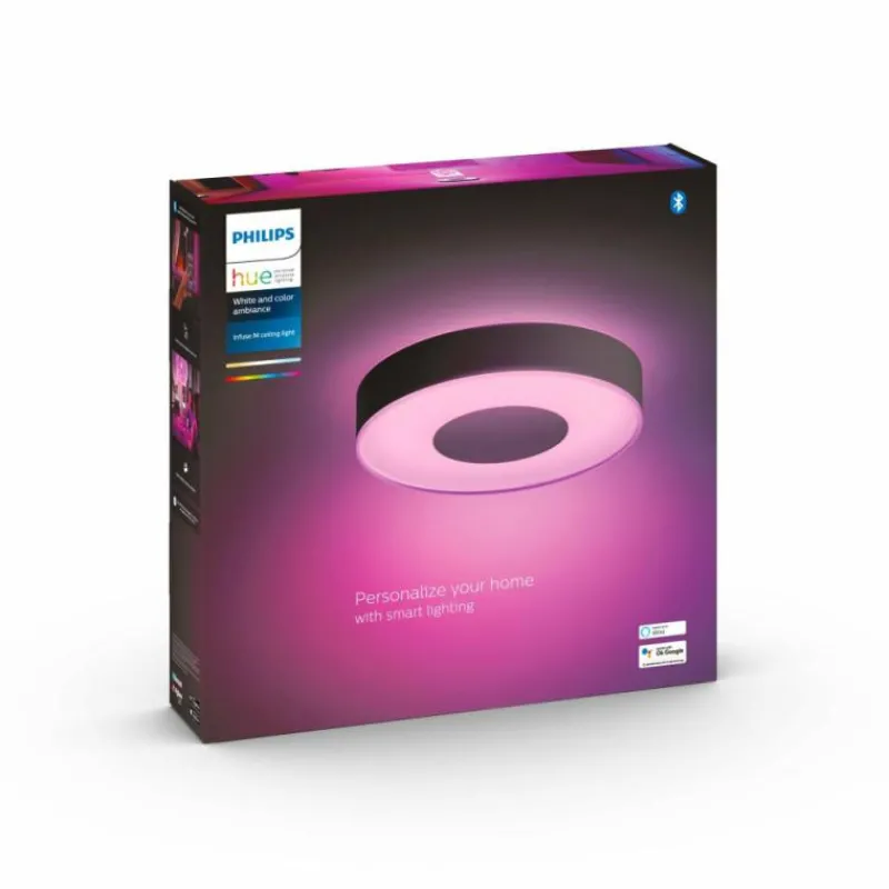 Luminaires Philips Plafonnier Philips Hue Infuse LED Noir, 1 lumière, Changeur de couleurs