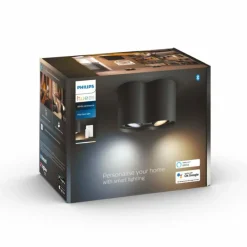 Luminaires Philips Plafonnier Philips Hue Pillar LED Noir, 2 lumières, Télécommandes