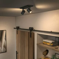 Luminaires Philips Plafonnier Philips Hue Runner LED Noir, 2 lumières, Télécommandes