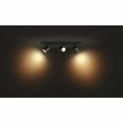 Luminaires Philips Plafonnier Philips Hue Runner LED Noir, 3 lumières, Télécommandes