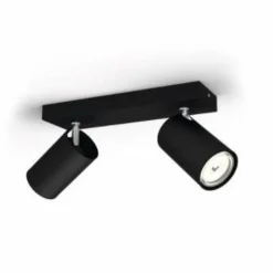 Luminaires Philips Plafonnier Philips Kosipo Noir, 2 lumières* Spots Et Projecteurs