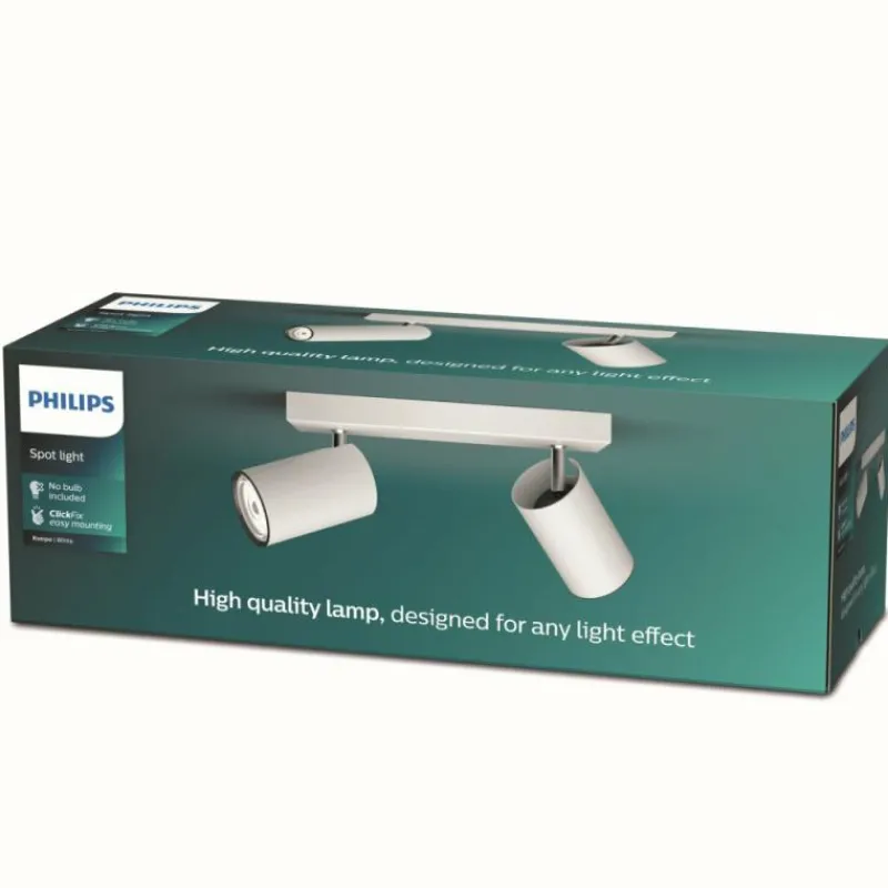 Luminaires Philips Plafonnier Philips myLiving Kosipo Blanc, 2 lumières* Spots Et Projecteurs