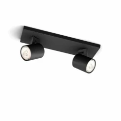 Luminaires Philips Plafonnier Philips myLiving Runner Noir, 2 lumières* Spots Et Projecteurs