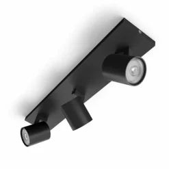 Luminaires Philips Plafonnier Philips myLiving Runner Noir, 3 lumières* Spots Et Projecteurs