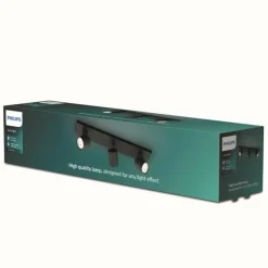 Luminaires Philips Plafonnier Philips myLiving Runner Noir, 3 lumières* Spots Et Projecteurs