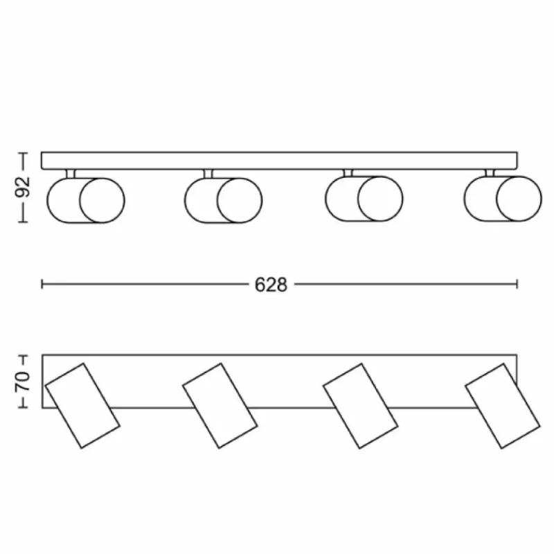 Luminaires Philips Plafonnier Philips myLiving Kosipo Blanc, 4 lumières* Spots Et Projecteurs