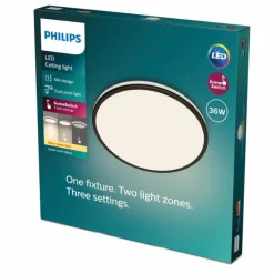Luminaires Philips Plafonnier Philips Ozziet LED Noir, Blanc, 1 lumière* Éclairage Led