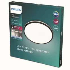Luminaires Philips Plafonnier Philips Ozziet LED Noir, Blanc, 1 lumière* Éclairage Led