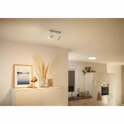 Luminaires Philips Plafonnier Philips WiZ IMAGEO LED Blanc, 2 lumières, Changeur de couleurs