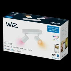 Luminaires Philips Plafonnier Philips WiZ IMAGEO LED Blanc, 2 lumières, Changeur de couleurs
