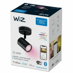 Luminaires Philips Plafonnier Philips WiZ IMAGEO LED Noir, 1 lumière, Changeur de couleurs