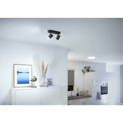 Luminaires Philips Plafonnier Philips WiZ IMAGEO LED Noir, 2 lumières, Changeur de couleurs