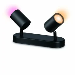 Luminaires Philips Plafonnier Philips WiZ IMAGEO LED Noir, 2 lumières, Changeur de couleurs