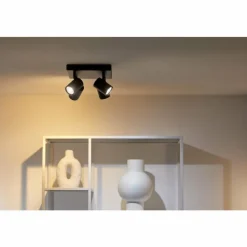 Luminaires Philips Plafonnier Philips WiZ IMAGEO LED Noir, 4 lumières, Changeur de couleurs