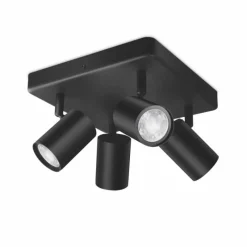 Luminaires Philips Plafonnier Philips WiZ IMAGEO LED Noir, 4 lumières, Changeur de couleurs