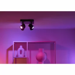 Luminaires Philips Plafonnier Philips WiZ IMAGEO LED Noir, 4 lumières, Changeur de couleurs