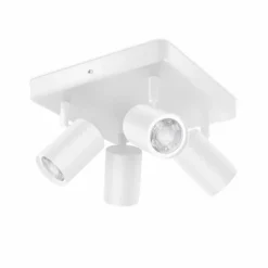 Luminaires Philips Plafonnier Philips WiZ IMAGEO LED Blanc, 4 lumières, Changeur de couleurs