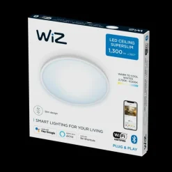 Luminaires Philips Plafonnier Philips WiZ Super Slim LED Blanc, 1 lumière