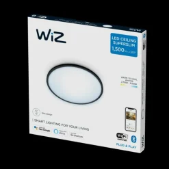 Luminaires Philips Plafonnier Philips WiZ Super Slim LED Noir, 1 lumière