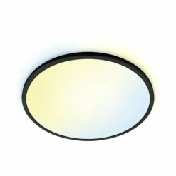 Luminaires Philips Plafonnier Philips WiZ SuperSlim LED Noir, Blanc, 1 lumière