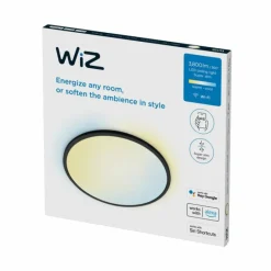 Luminaires Philips Plafonnier Philips WiZ SuperSlim LED Noir, Blanc, 1 lumière