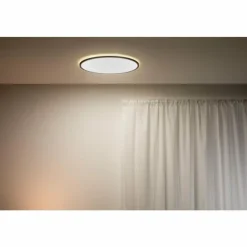 Luminaires Philips Plafonnier Philips WiZ SuperSlim LED Noir, Blanc, 1 lumière