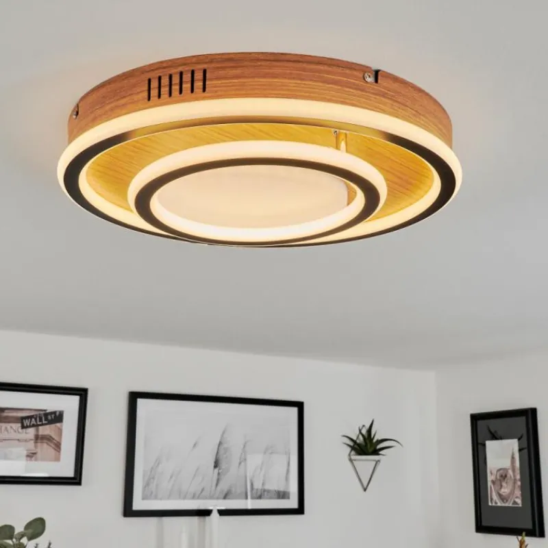 Luminaires Scandinaves-hofstein Plafonnier Phnhealu LED Brun, Couleur bois, 1 lumière