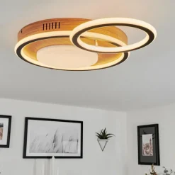 Luminaires Scandinaves-hofstein Plafonnier Phnhealu LED Brun, Couleur bois, 1 lumière