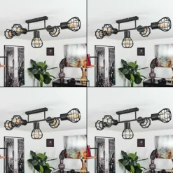 Lampes Industrielles-hofstein Plafonnier Pila Noir, 5 lumières