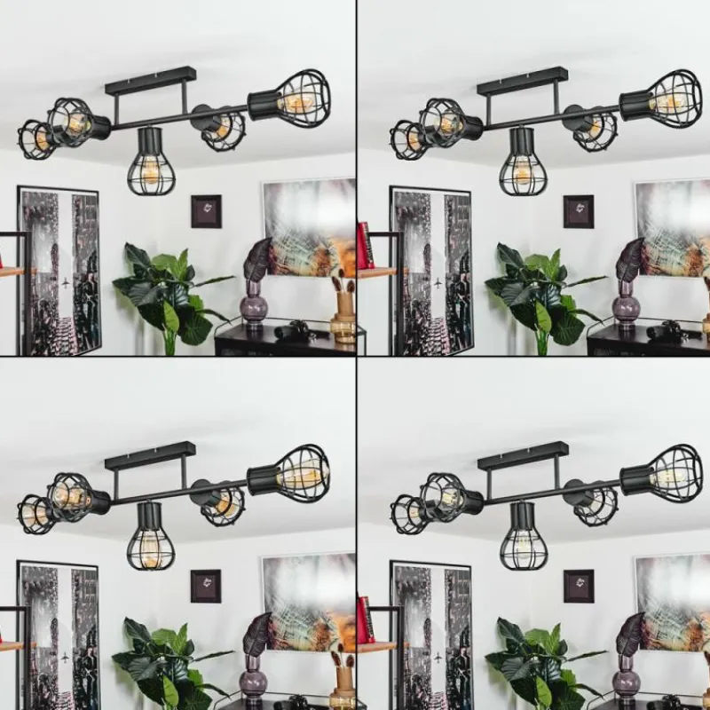 Lampes Industrielles-hofstein Plafonnier Pila Noir, 5 lumières