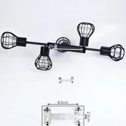 Lampes Industrielles-hofstein Plafonnier Pila Noir, 5 lumières