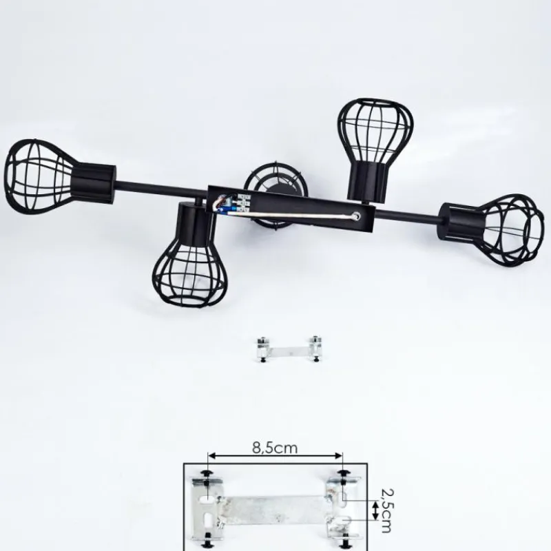 Lampes Industrielles-hofstein Plafonnier Pila Noir, 5 lumières