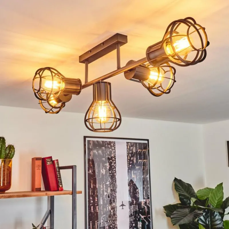 Lampes Industrielles-hofstein Plafonnier Pila Noir, 5 lumières