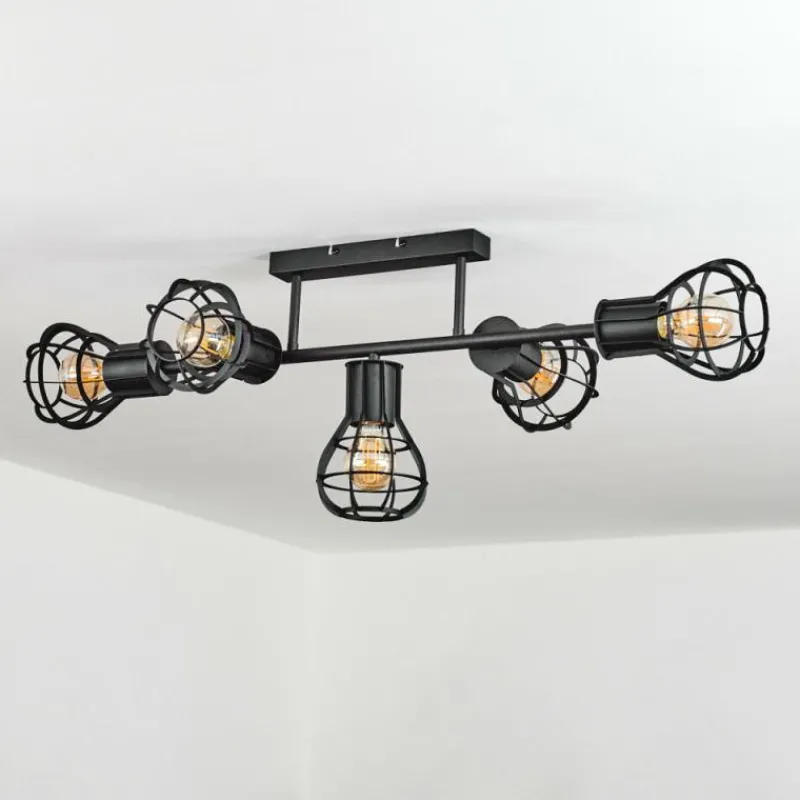 Lampes Industrielles-hofstein Plafonnier Pila Noir, 5 lumières