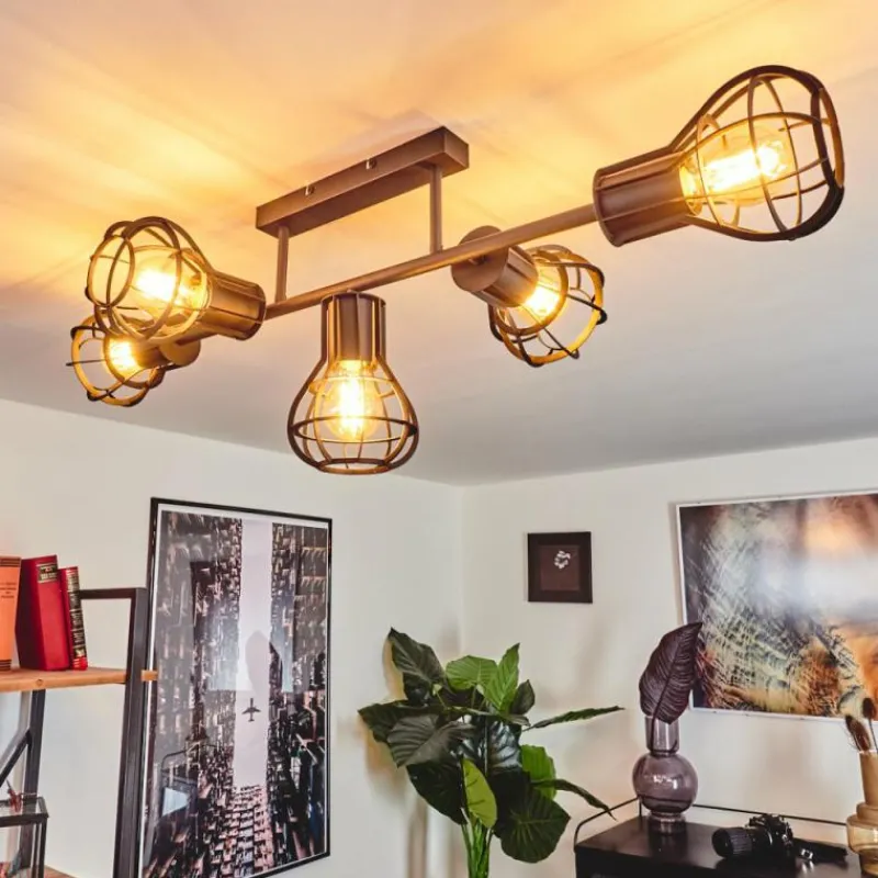 Lampes Industrielles-hofstein Plafonnier Pila Noir, 5 lumières