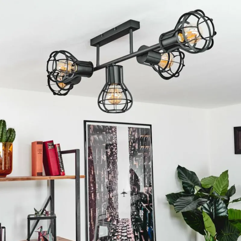 Lampes Industrielles-hofstein Plafonnier Pila Noir, 5 lumières