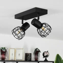 Lampes Industrielles-hofstein Plafonnier Piment Noir, 2 lumières