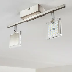 hofstein Plafonnier Piney LED Nickel mat, 2 lumières* Spots Et Projecteurs