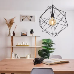 Lampes Vintages & Rétros-hofstein Plafonnier Pinguro Noir, 1 lumière