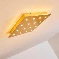 Lampes Dorées-hofstein Plafonnier Pionnat LED Or, 16 lumières