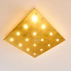 Lampes Dorées-hofstein Plafonnier Pionnat LED Or, 16 lumières