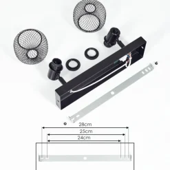 hofstein Plafonnier Pipisu Noir, 2 lumières