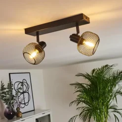 hofstein Plafonnier Pipisu Noir, 2 lumières