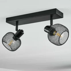 hofstein Plafonnier Pipisu Noir, 2 lumières