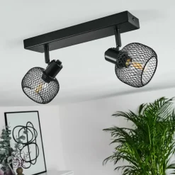 hofstein Plafonnier Pipisu Noir, 2 lumières