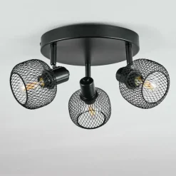 Lampes Vintages & Rétros-hofstein Plafonnier Pipisu Noir, 3 lumières