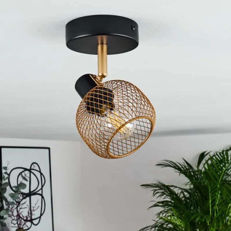 Lampes Dorées-hofstein Plafonnier Pipisu Or, Laiton, Noir, 1 lumière