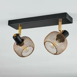 Lampes Dorées-hofstein Plafonnier Pipisu Or, Laiton, Noir, 2 lumières