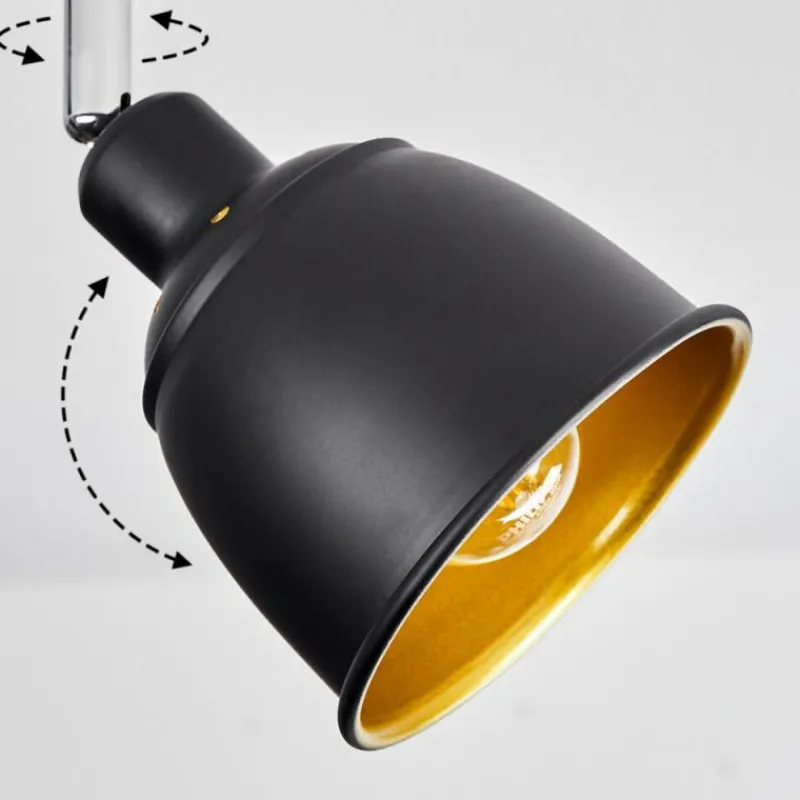 Lampes Dorées-hofstein Plafonnier Pistrino Chrome, Noir, 4 lumières