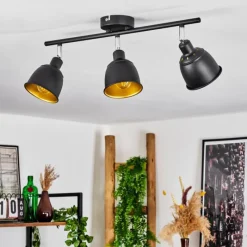 Lampes Dorées-hofstein Plafonnier Pistrino Chrome, Noir, 3 lumières